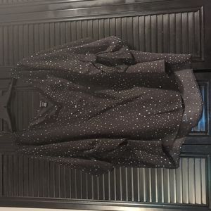 Torrid black Georgette top sheer roll tab sleeves wide neck